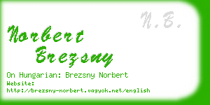 norbert brezsny business card